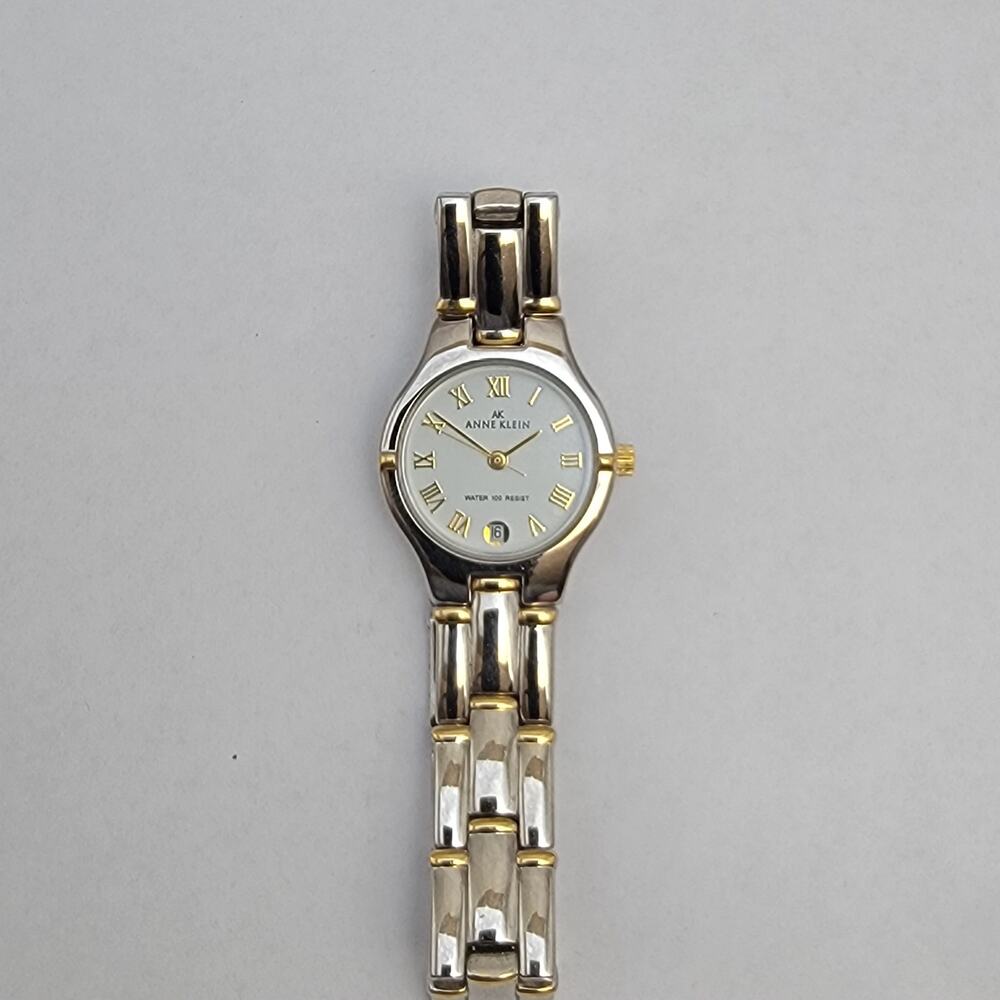 Vintage Watches Anne Klein Two-Tone Quartz Watch with Roman Dial & Date